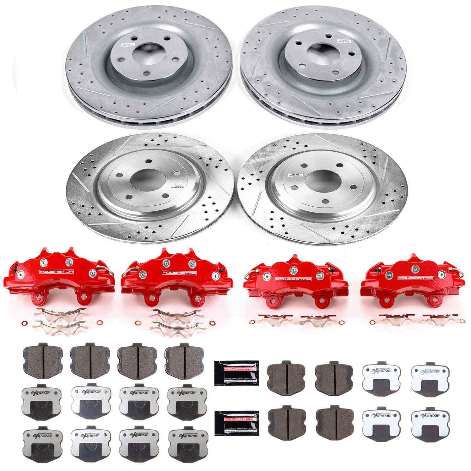 PowerStop Z26 Street Warrior Brake Kit with Calipers for High-Horsepower Muscle Cars