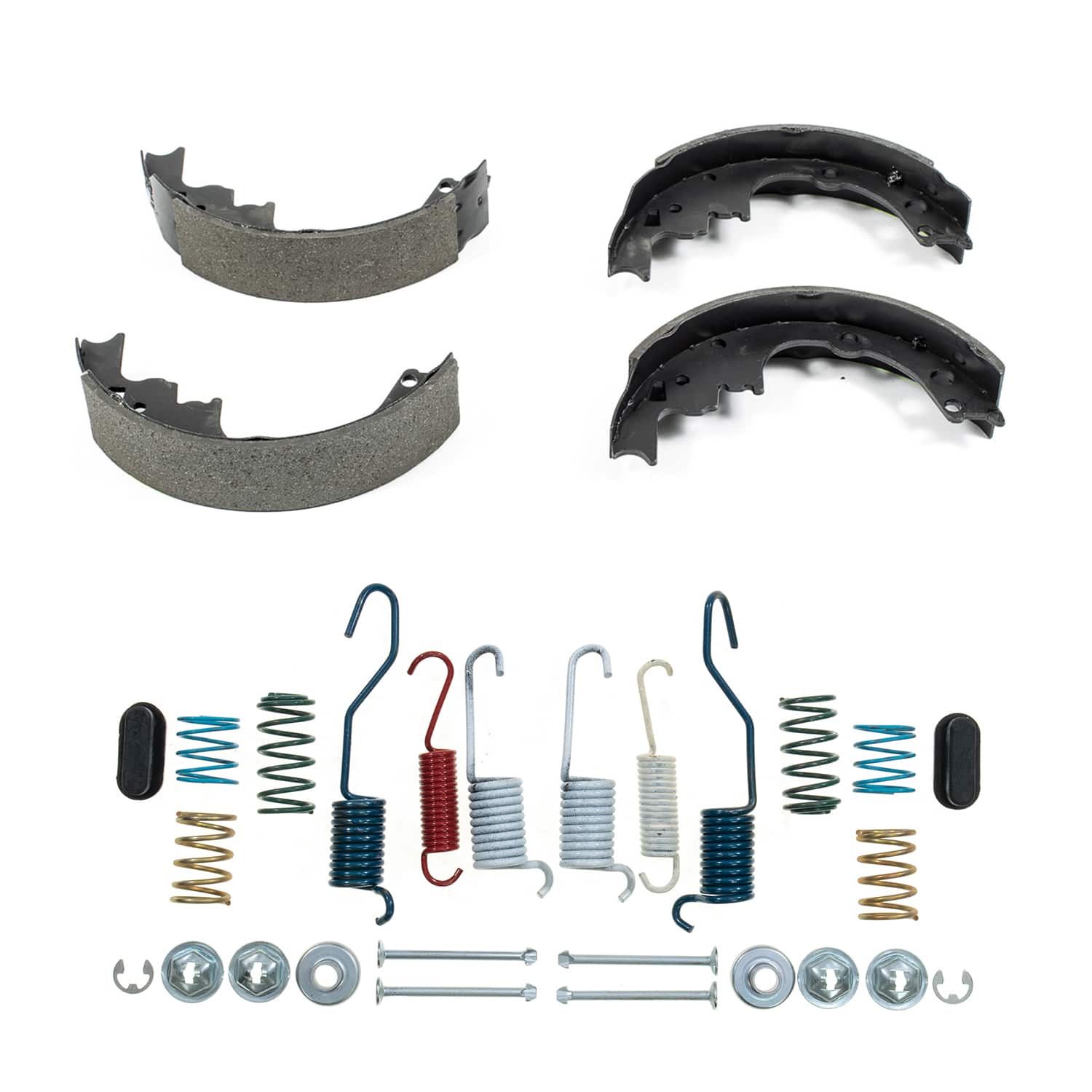 Autospecialty PowerStop new brake shoes with springs and hardware.