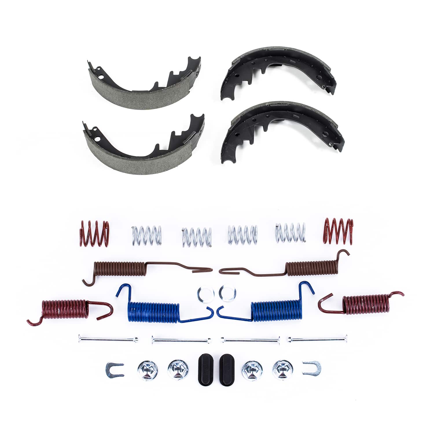 Autospecialty PowerStop new brake shoes with springs and hardware.