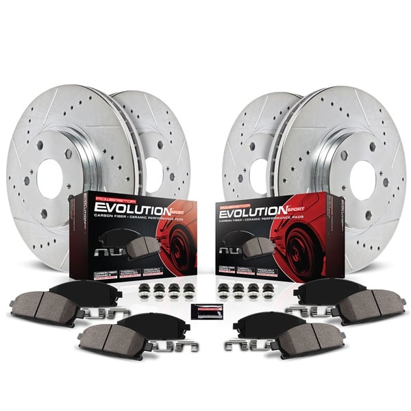 Power Stop K2084 Front Z23 Evolution Brake Kit with Drilled/Slotted Rotors and Ceramic Brake Pads 