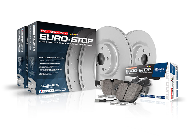 ECE R90, PowerStop, brake kit, brake pads, Euro stop, European vehicels