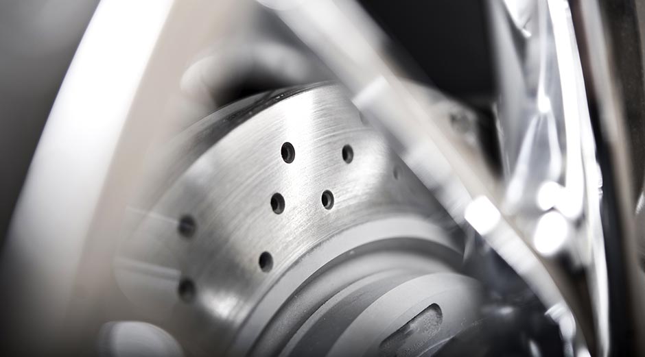 Drilled and slotted brake rotor through the wheel, conversion