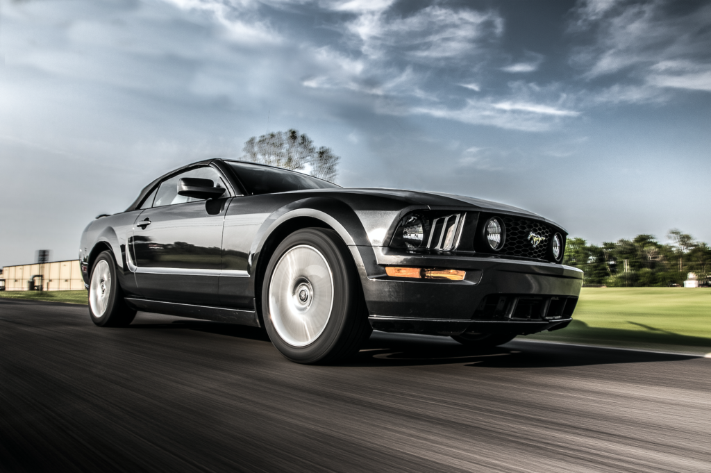 cleaned and detailed Mustang Driving 