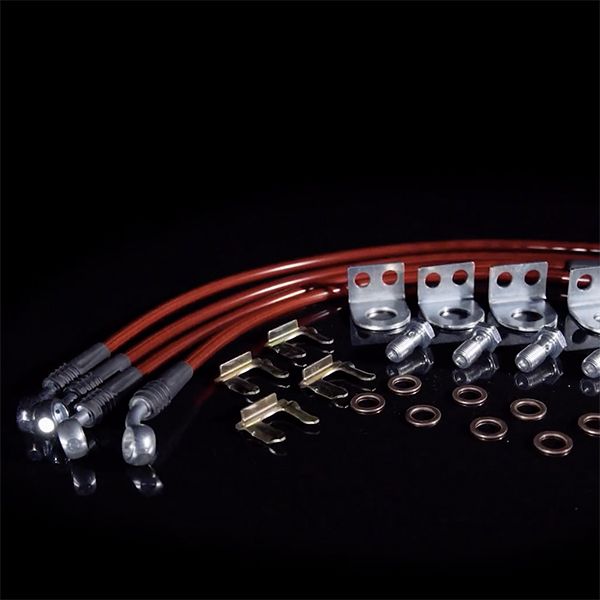 Power Stop BH00029 Stainless Steel Brake Hose Kit-Front & Rear Power Stop BH00029 Stainless Steel Brake Hose Kit-Front & Rear