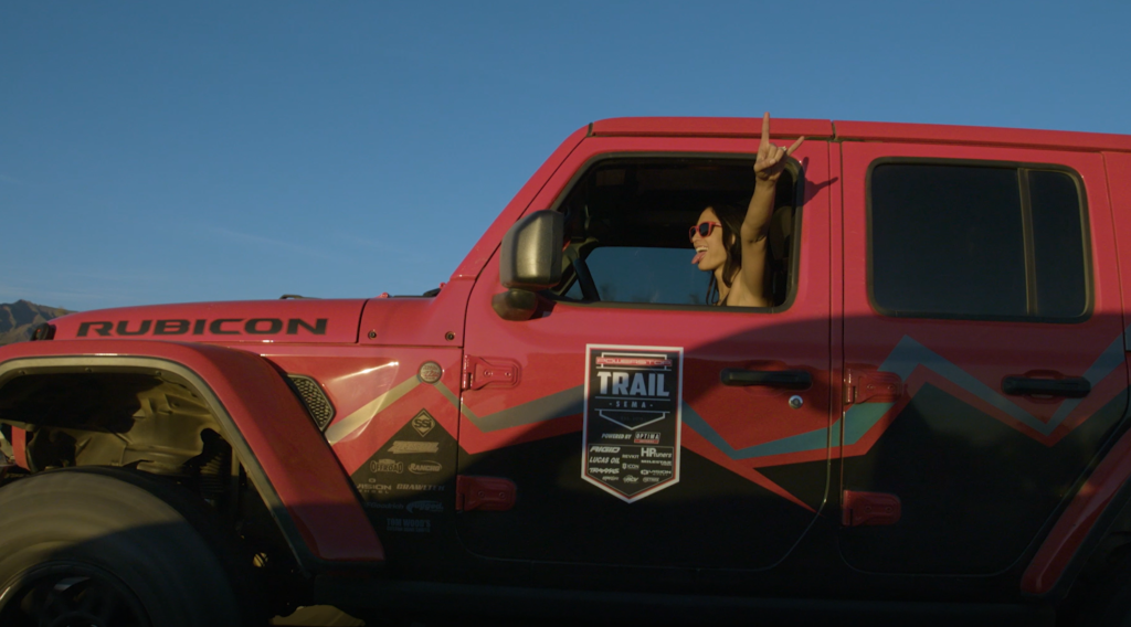 Tiffany Stone horns up trail to sema