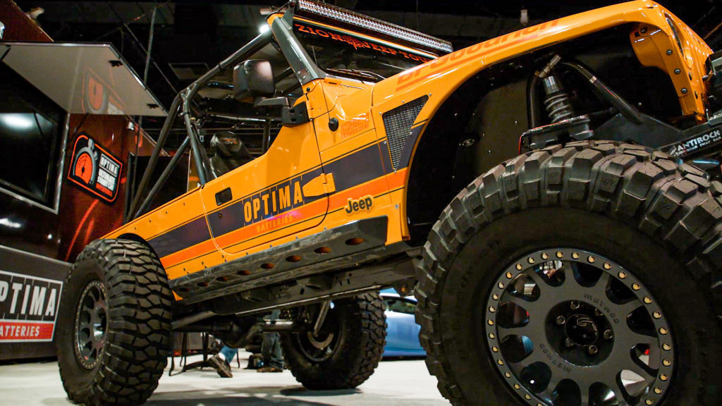 optima batteries jeep yellow top trail to sema