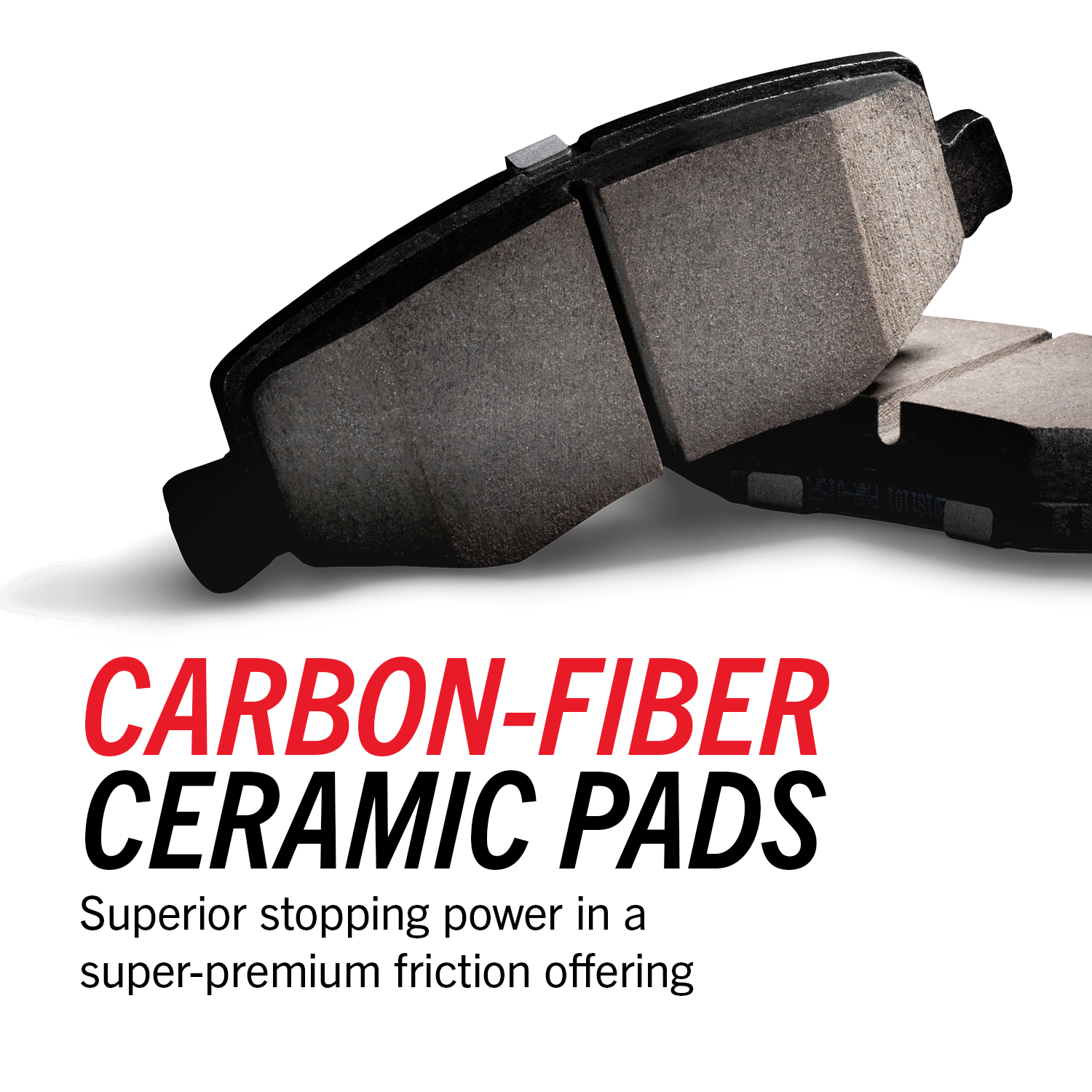 Two carbon-fiber ceramic brake pads.