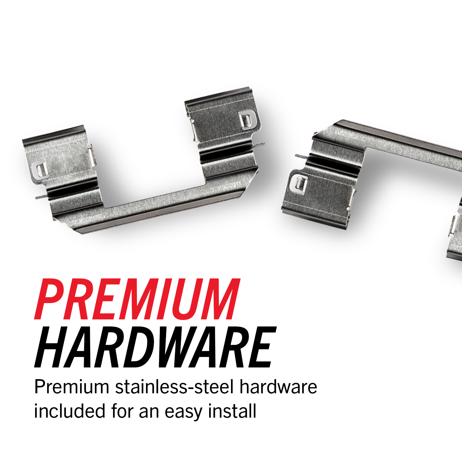 Premium stainless-steel hardware included for an easy install.
