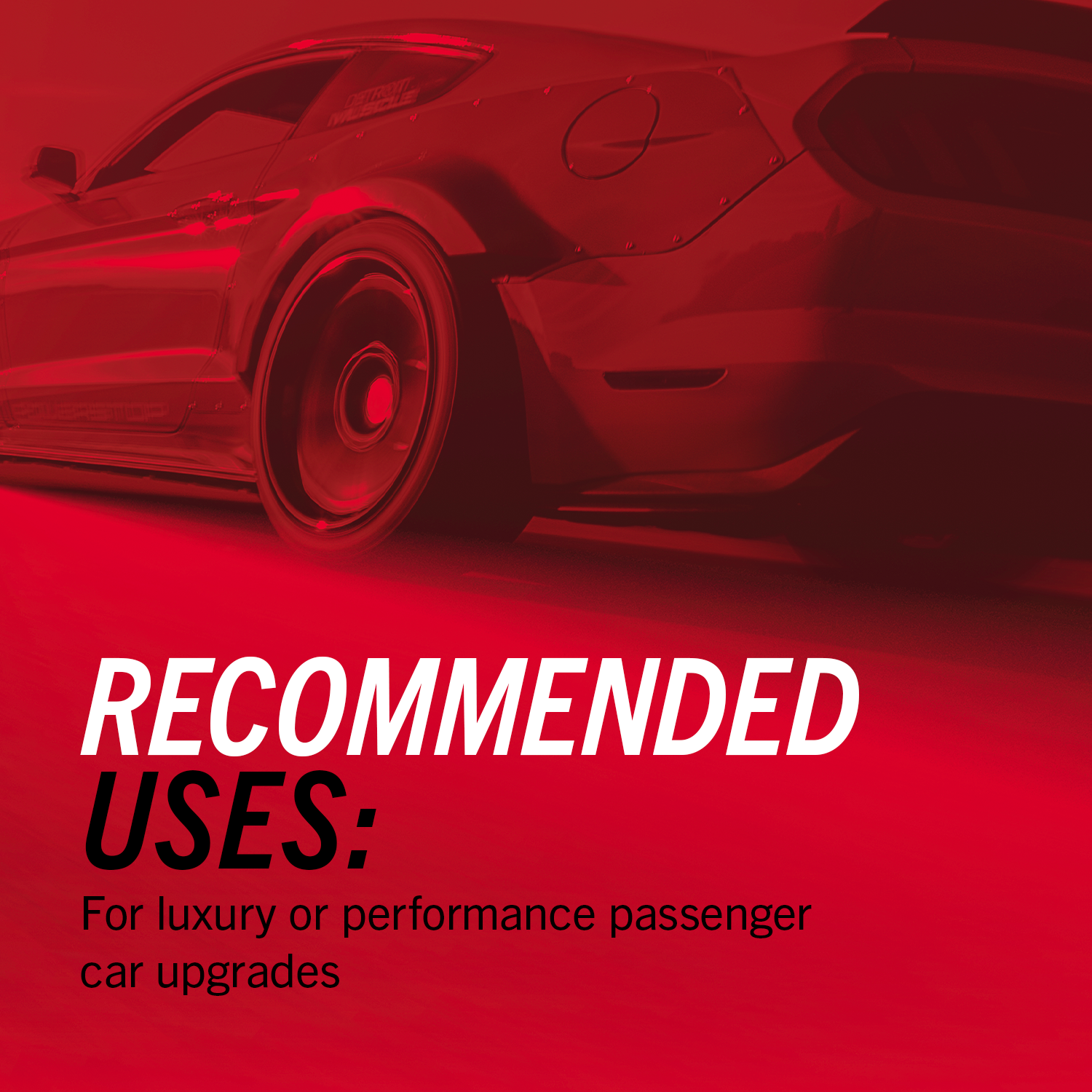 Red sports car, rear view, recommended for luxury or performance car upgrades.