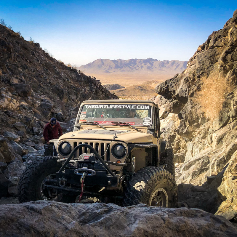 Jeep off road on the PowerStop Trail To SEMA Roadtrip and Adventure