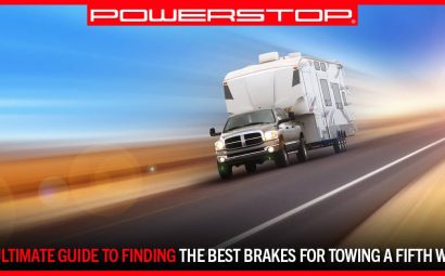 a truck tows a fifth wheel on a highway | PowerStop