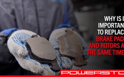 mechanic compares new and worn brake pads | PowerStop